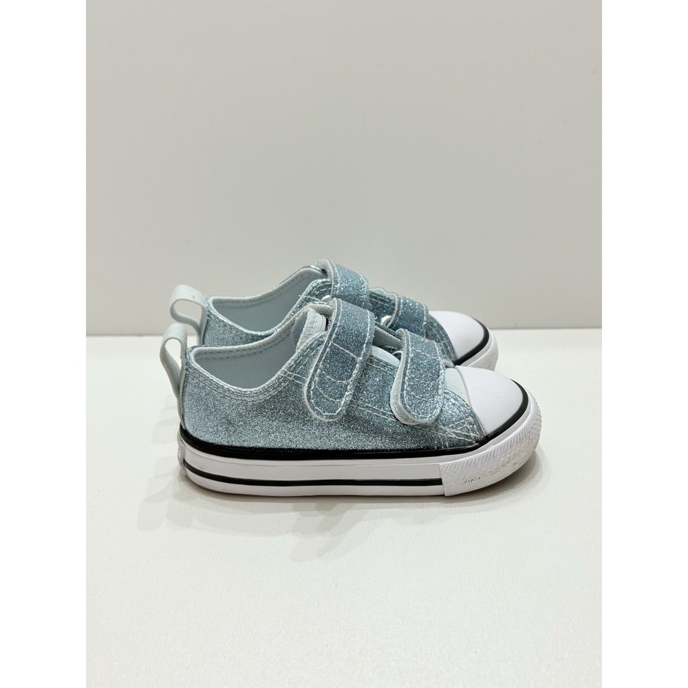 Converse Metallic Glittered‎ Blue Sneakers Size 5c Toddler
